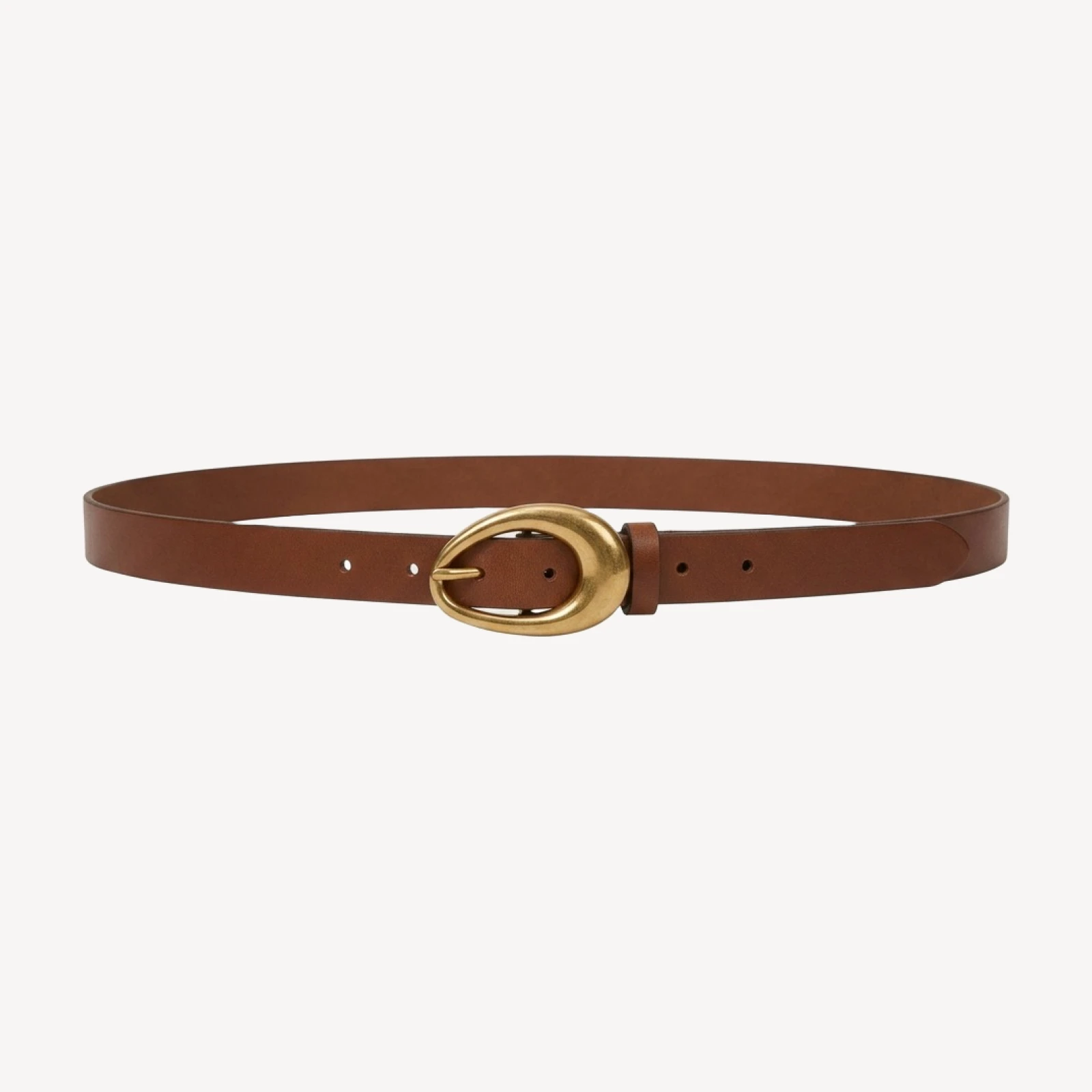 Perennial Solid Brass Belt - Smooth Leather