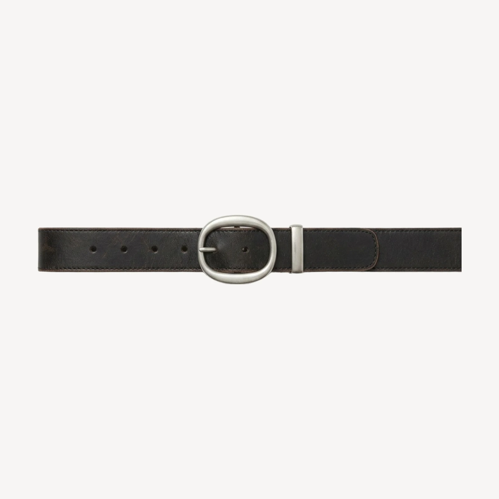 Lifetime Solid Brass Wide Belt - Distressed Leather