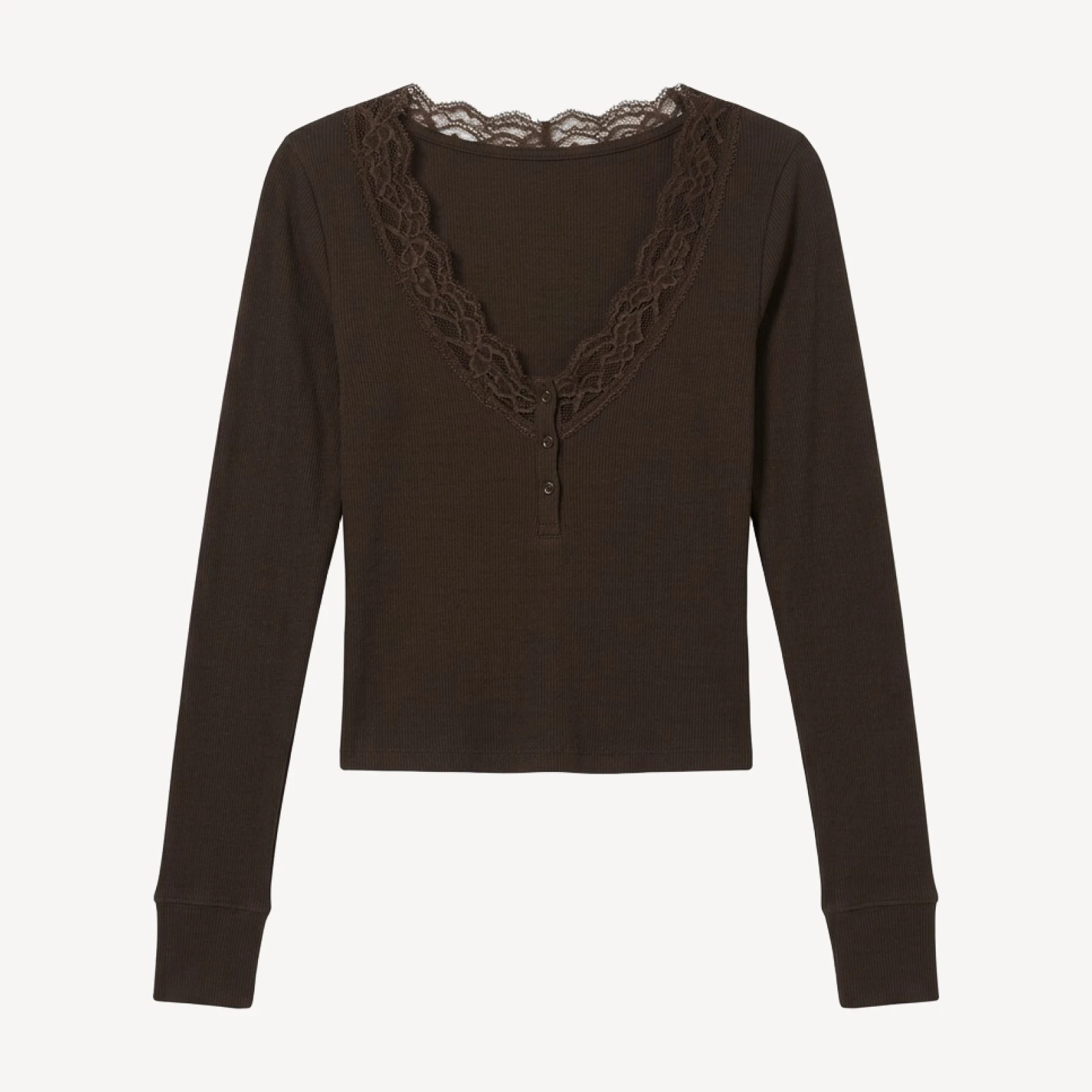 HomeStretch™ Rib Acoustic Lace Henley