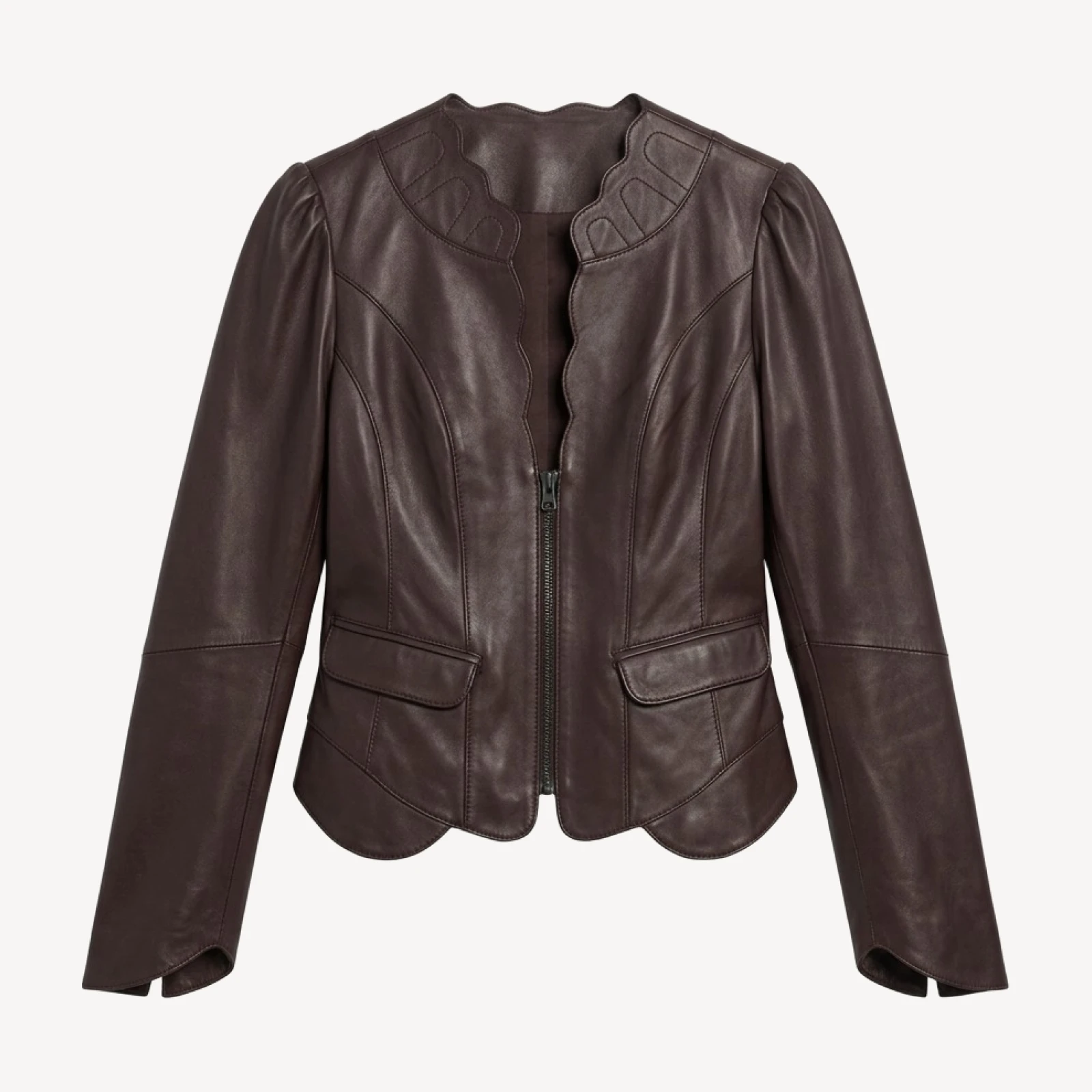 Paige Eunice Collarless Leather Jacket