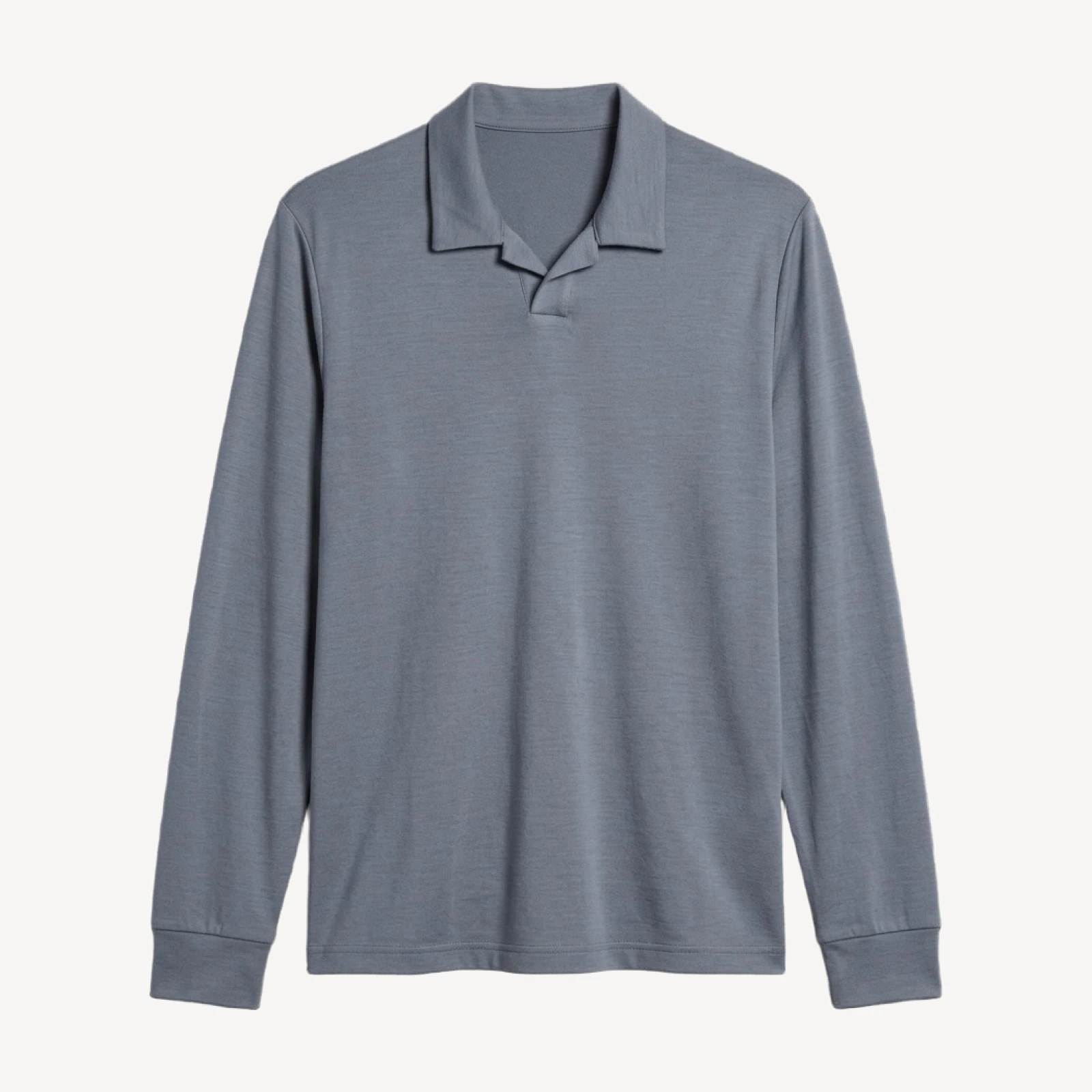 Vince Wool Interlock Long Sleeve Johnny Polo Shirt