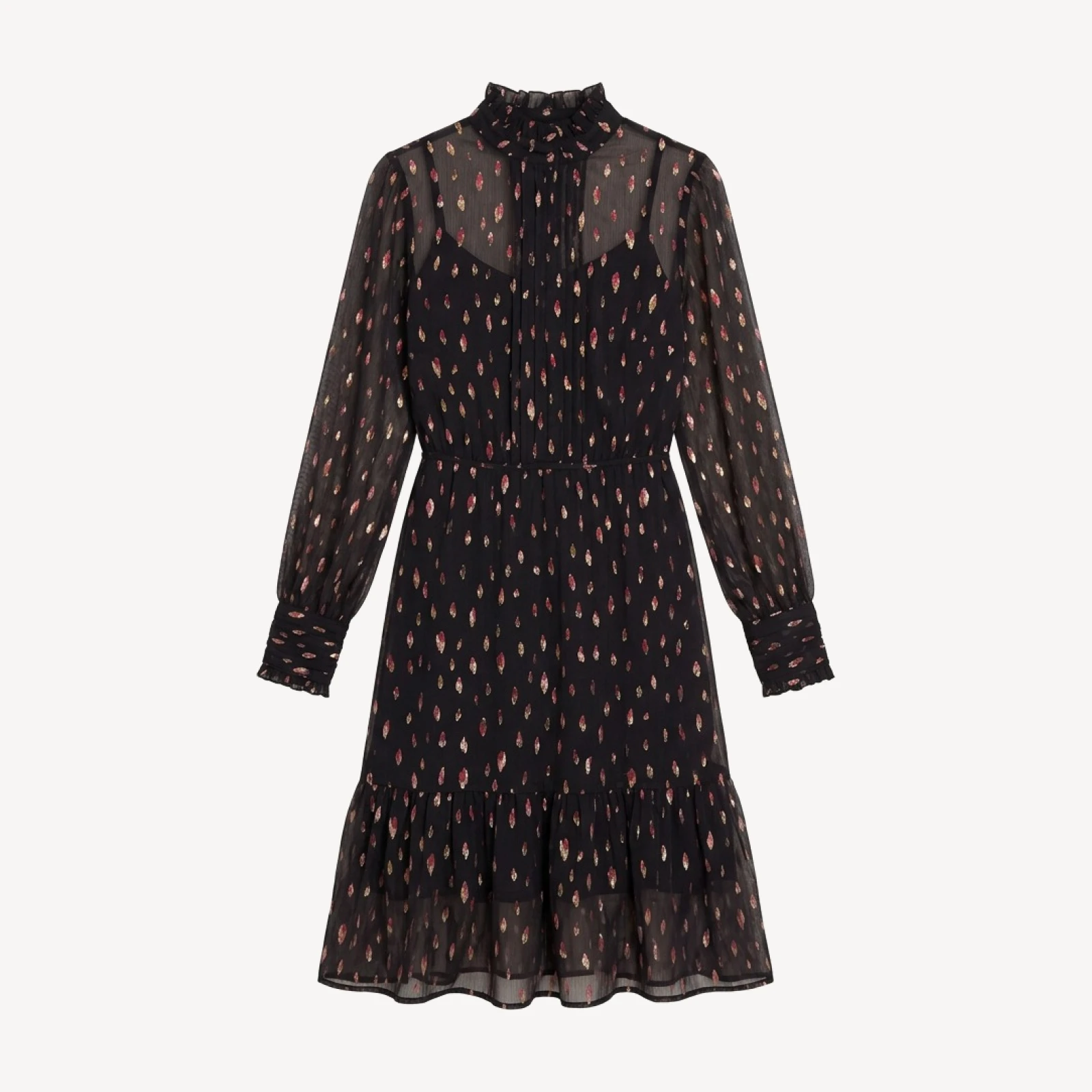 Nic+Zoe Petal Pusher Sheer Floral Chiffon Dress