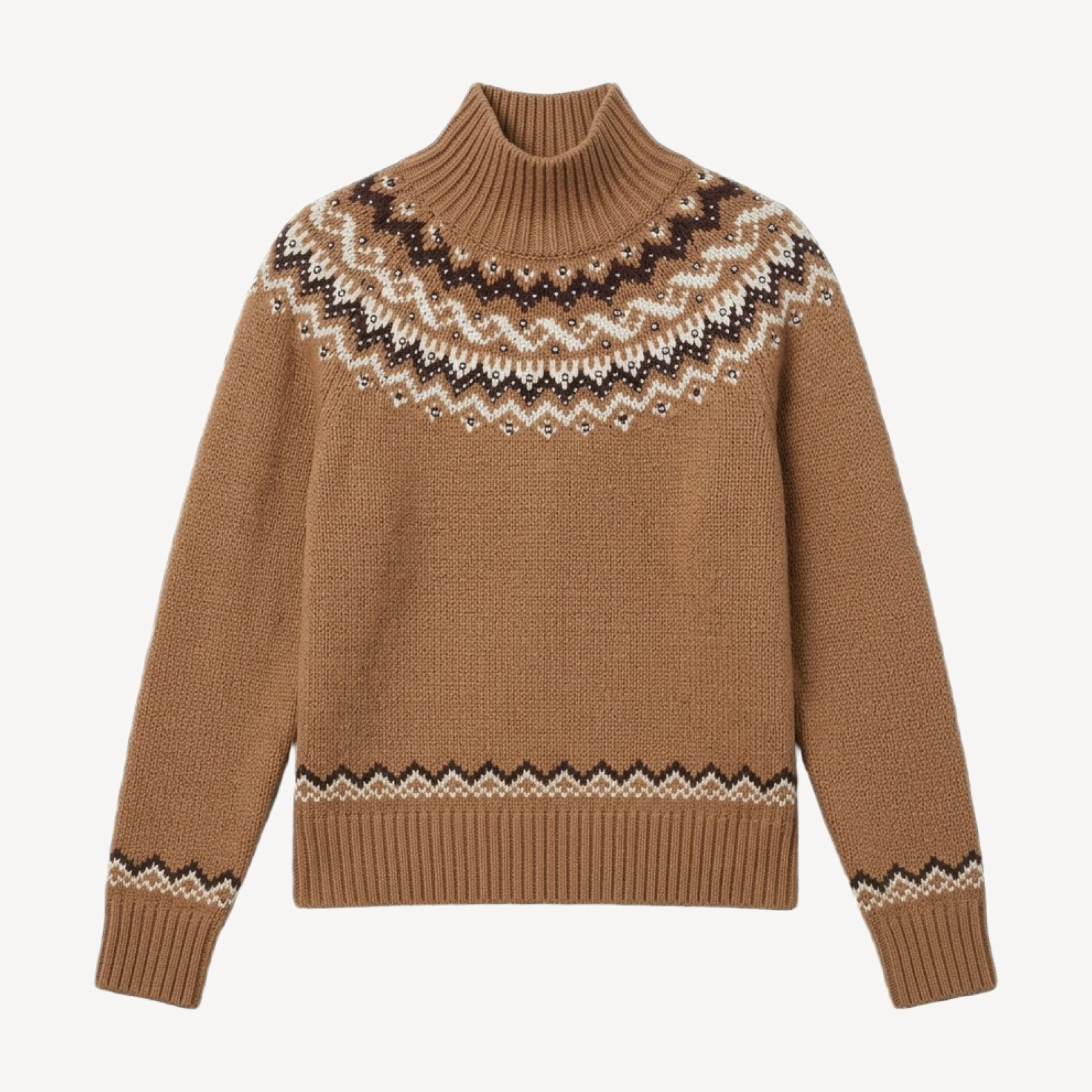 rag & bone Fallon Studded Fair Isle Turtleneck Sweater