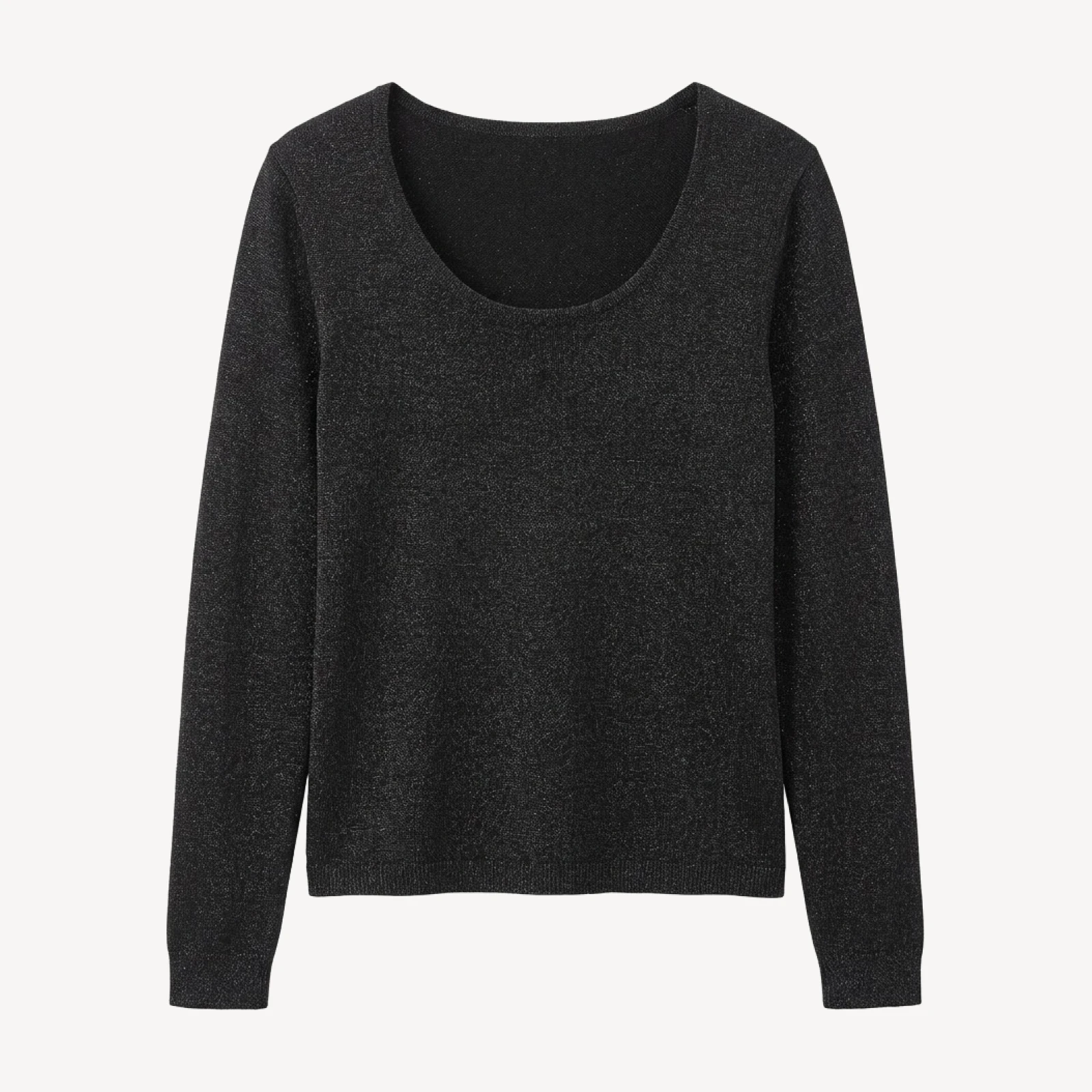 Eileen Fisher Metallic Wool U Neck Sweater