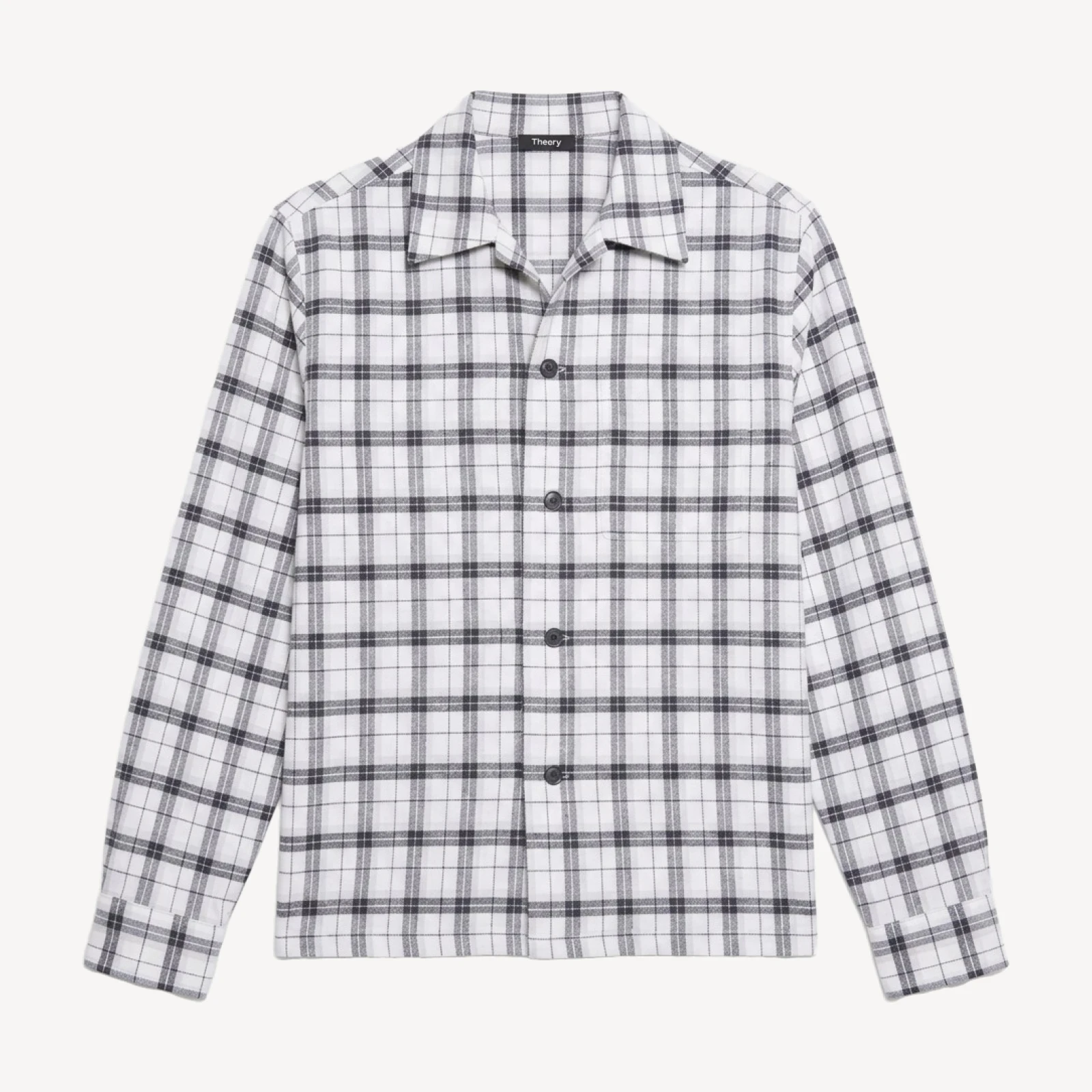 Theory Plaid Button Down Overshirt