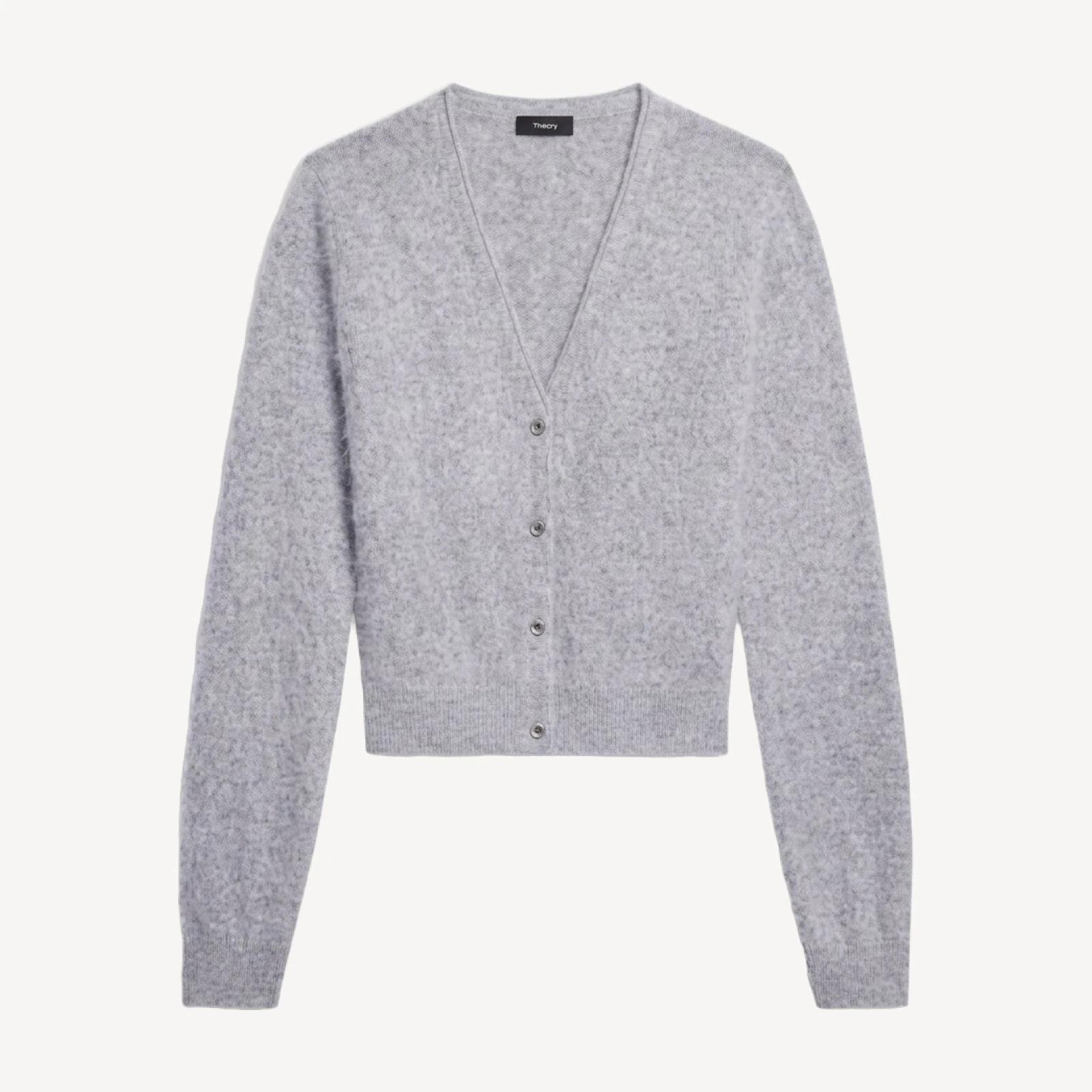 Theory Merino Wool & Cashmere Cropped V Neck Cardigan