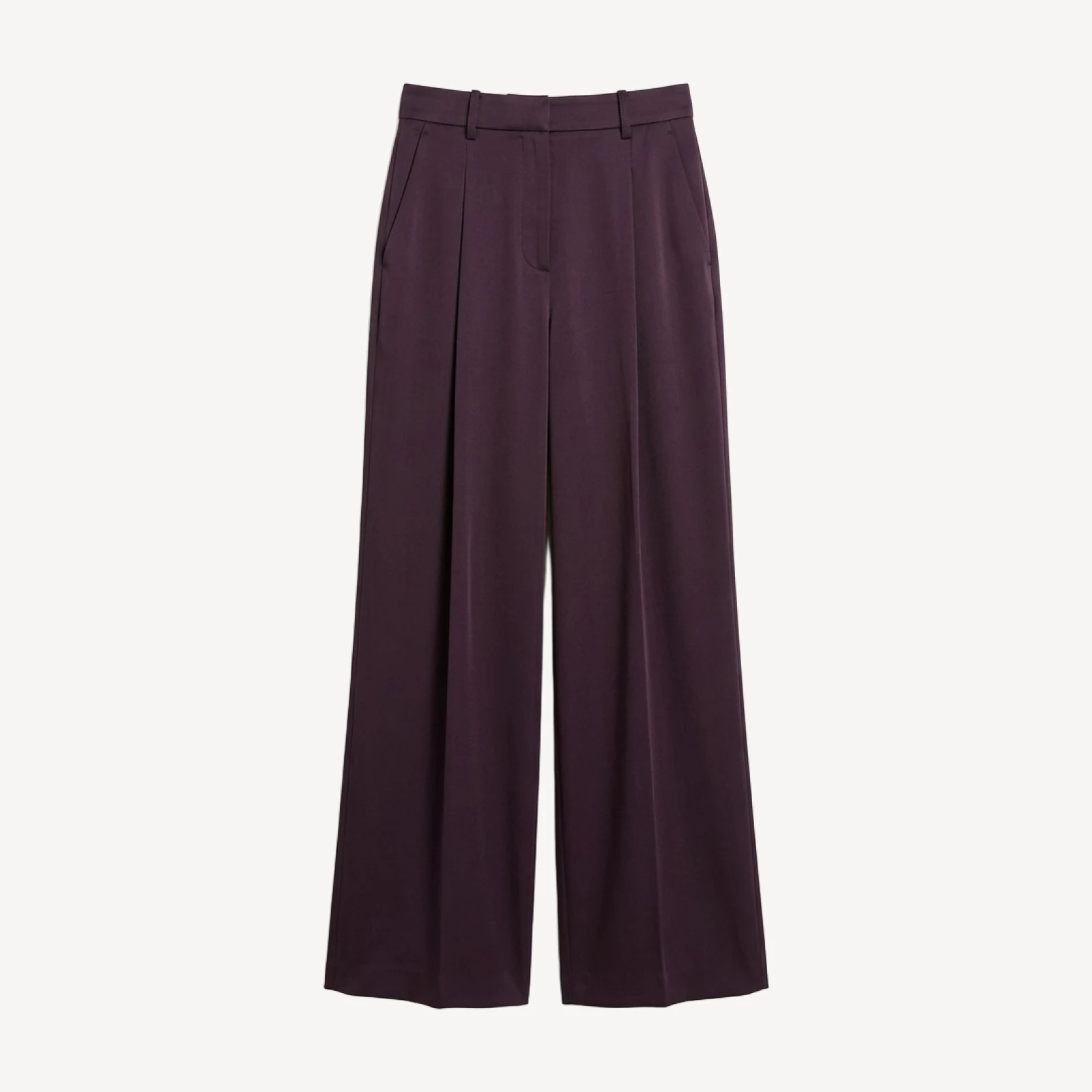 Theory Wide Leg Pleated Satin Trousers