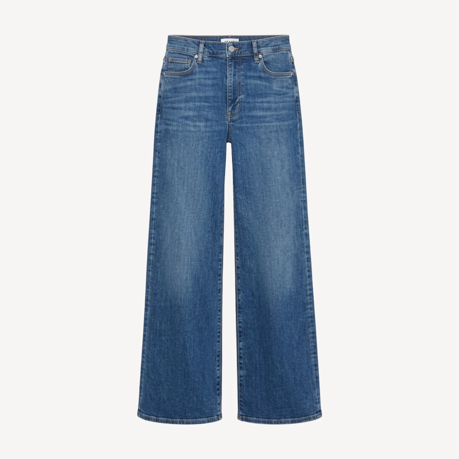 Frame The Palace High Rise Wide Leg Jeans in Medium Blue