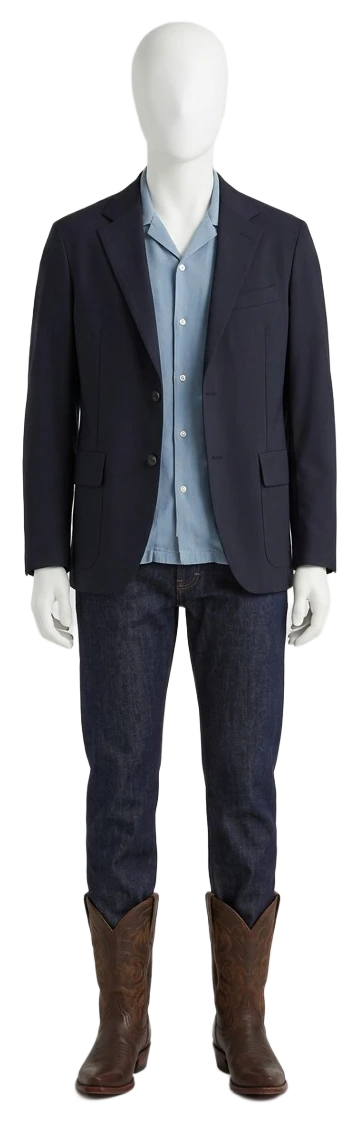 The pieces of this look on a mannequin, a Rewear Reverie preview
