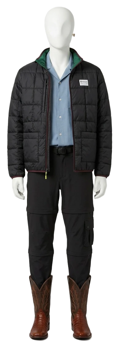 The pieces of this look on a mannequin, a Rewear Reverie preview