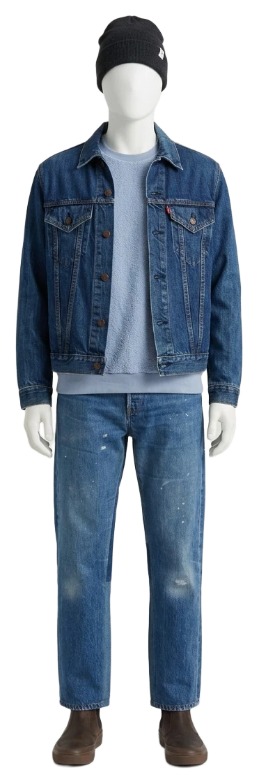 The pieces of this look on a mannequin, a Rewear Reverie preview