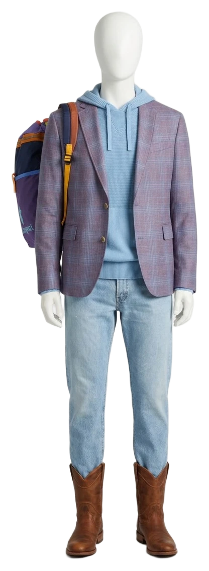 The pieces of this look on a mannequin, a Rewear Reverie preview