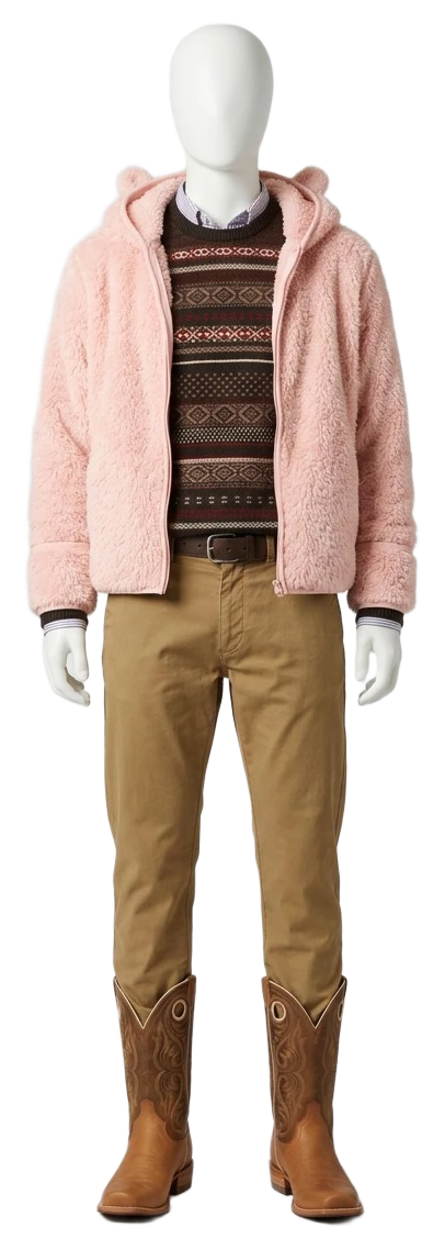 The pieces of this look on a mannequin, a Rewear Reverie preview