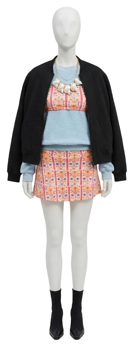 The pieces of this look on a mannequin, a Rewear Reverie preview
