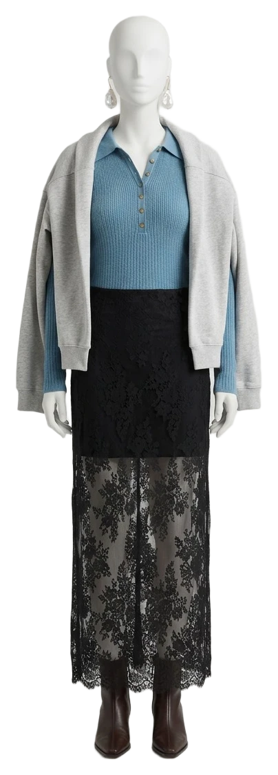 The pieces of this look on a mannequin, a Rewear Reverie preview