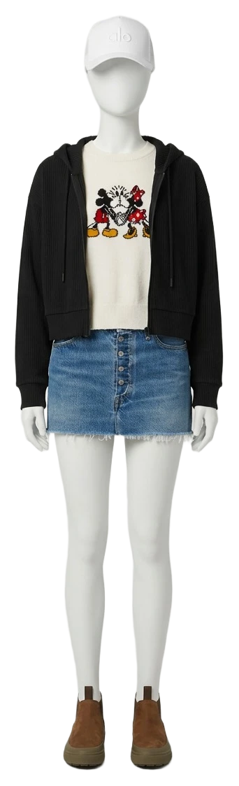 The pieces of this look on a mannequin, a Rewear Reverie preview