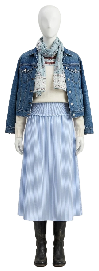 The pieces of this look on a mannequin, a Rewear Reverie preview