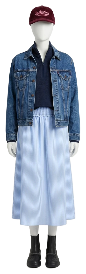 The pieces of this look on a mannequin, a Rewear Reverie preview