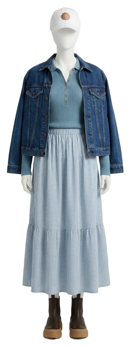 The pieces of this look on a mannequin, a Rewear Reverie preview