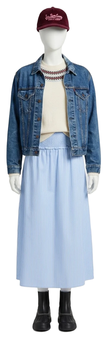 The pieces of this look on a mannequin, a Rewear Reverie preview