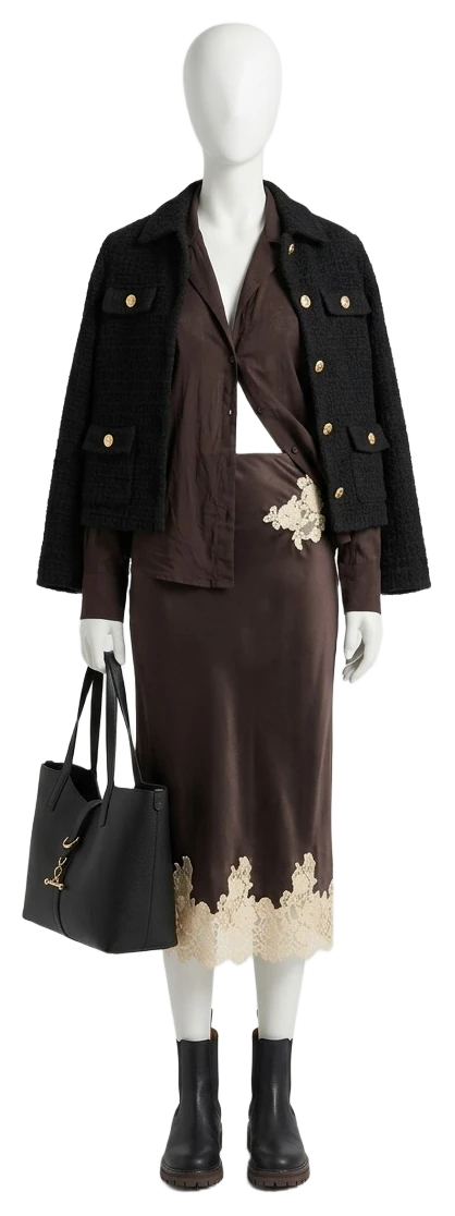 The pieces of this look on a mannequin, a Rewear Reverie preview