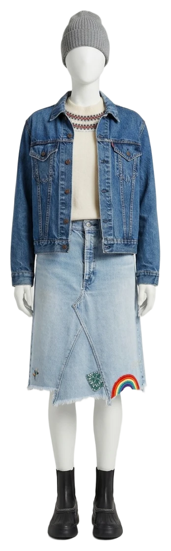 The pieces of this look on a mannequin, a Rewear Reverie preview