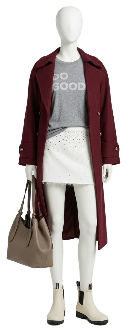 The pieces of this look on a mannequin, a Rewear Reverie preview