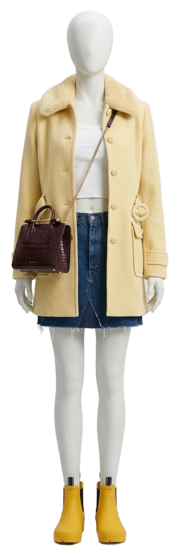 The pieces of this look on a mannequin, a Rewear Reverie preview
