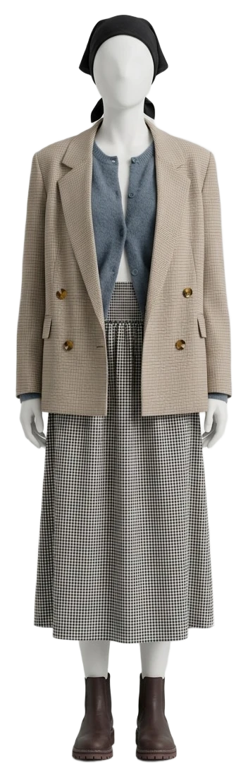 The pieces of this look on a mannequin, a Rewear Reverie preview