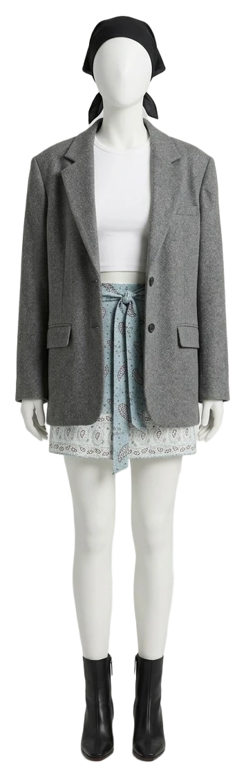 The pieces of this look on a mannequin, a Rewear Reverie preview