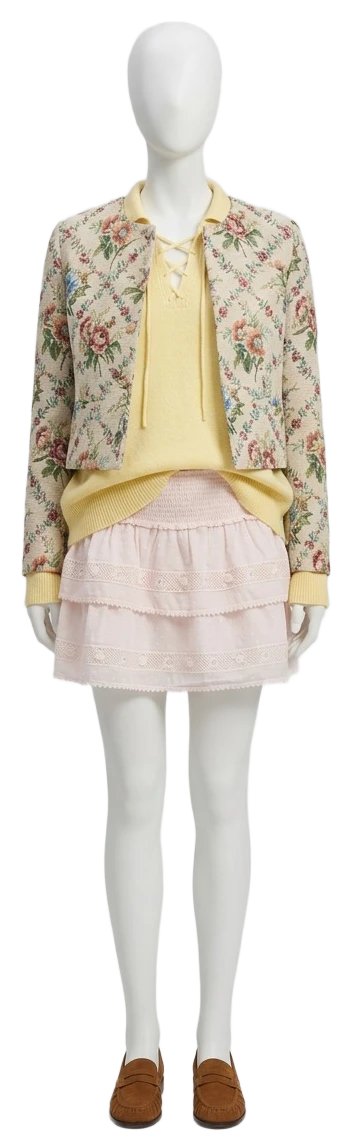 The pieces of this look on a mannequin, a Rewear Reverie preview