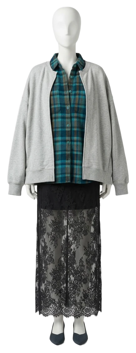 The pieces of this look on a mannequin, a Rewear Reverie preview